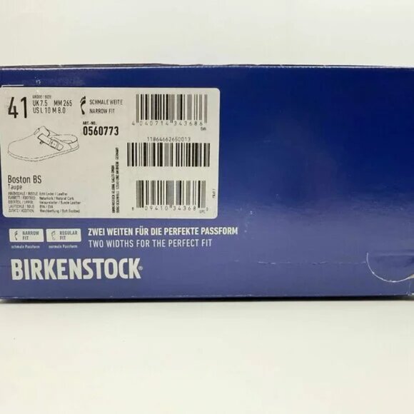 Birkenstock Boston Suede Soft Footbed Slip-Ons Clog Taupe Narrow fit - Picture 7 of 8